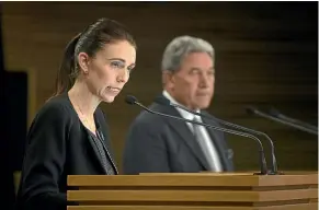 ?? ROBERT KITCHIN/ STUFF ?? There are many ways in which Jacinda Ardern could comment on Winston Peters and the NZ First Foundation without alleging criminal conduct. By staying silent, she has adopted a pose of supplicati­on to a junior government partner.