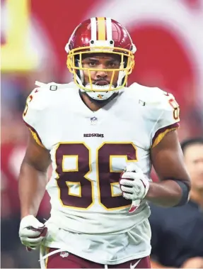  ?? MARK J. REBILAS/USA TODAY SPORTS ?? Jordan Reed finishes his NFL career with 355 receptions for 3,602 yards and 28 touchdowns.