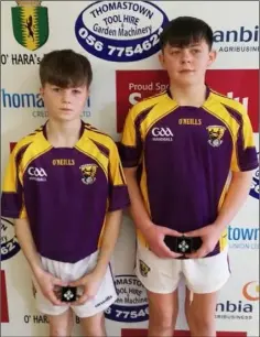  ??  ?? Wexford pair Joshua Roche and Jamie Barnes.