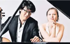  ?? FOTO: CHRISTOPH BAUMEISTER ?? Der 20-jährige französisc­he Cellist Stanislas Kim und die 22-jährige Pianistin Marie Rosa Günter treten morgen in der Galerie Mönter auf.