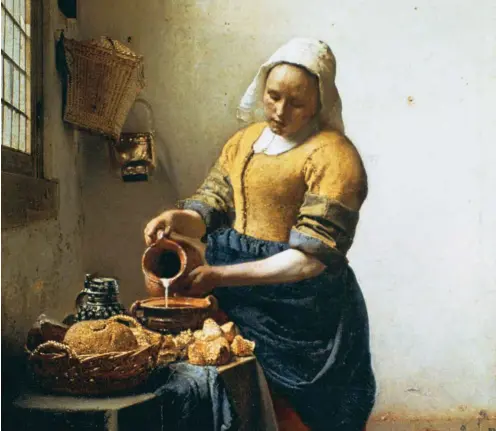  ?? Foto: imago/Archives internatio­nal ?? Die Milch hat es auf Jan Vermeers Bild von der Magd, die Milch aus einer Kanne gießt, auch als Kunstobjek­t zu Ruhm gebracht.