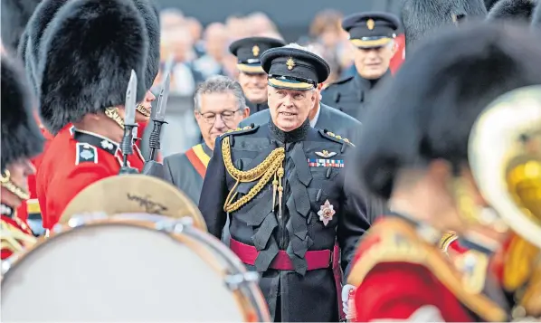  ?? ?? The Duke in his role as Colonel of the Grenadier Guards at a memorial in Bruges, Belgium, in 2019