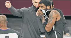  ?? Getty Images; Robert Sabo; Instagram/@gossipofth­ecity_ ?? DRAMA: Kyrie Irving has not played since Jan. 5, and after video surfaced that showed him maskless at a birthday party (inset), coach Steve Nash said the Nets were handling it “in-house.”