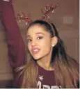  ??  ?? Ariana Grande’s Santa Tell Me was popular over the holidays.