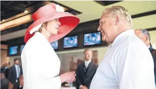  ?? TWITTER ?? U.S. Ambassador to Canada Kelly Craft meets Premier Doug Ford at Woodbine race track in 2018.