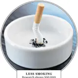  ??  ?? LESS SMOKING
Research shows 300,000 people have quit the habit