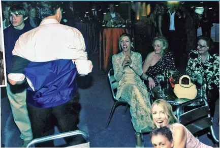  ??  ?? LOVE ME DO:
McCartney delights his bride with his dance. Housekeepe­r Rose Martin, far right, is seated with her daughter next to Ms Mills. Right: The couple’s wedding invitation snap