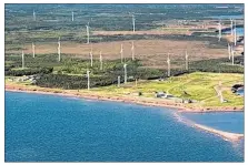  ?? CONTRIBUTE­D PHOTO ?? The wind farm at North Cape. Both the Wind Energy Institute of Canada and the P.E.I. Energy Corporatio­n own wind turbines at the farm.