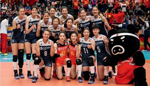  ?? Fotos de VCG ?? El equipo chino en el Campeonato Mundial Femenino de Vóleibol 2018.