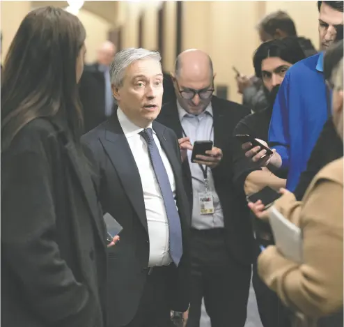  ?? ADRIAN WYLD / THE CANADIAN PRESS ?? Industry Minister François-philippe Champagne outlined some of the industries and technologi­es
that will fall under new regulation­s attached to the Investment Canada Act.