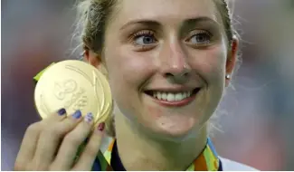  ?? ?? La cycliste et médaillée d'or britanniqu­e Laura Trott au JO de Rio en 2016.