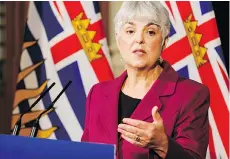  ?? DON CRAIG/GOVERNMENT OF B.C. ?? Finance Minister Carole James will deliver the Mike Horgan-led NDP government’s first full budget on Tuesday.