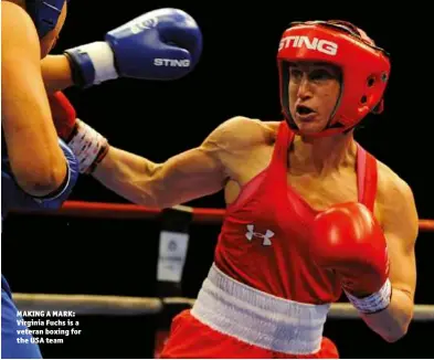  ??  ?? MAKING A MARK: Virginia Fuchs is a veteran boxing for the USA team