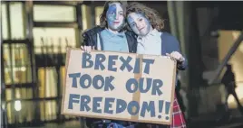  ??  ?? Fond farewell: While some celebrated Brexit many across Scotland took to the streets to pledge continuing friendship with Europe