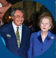  ??  ?? True blue: Tang ‘adored’ Lady Thatcher, pictured here at a book launch in 2002