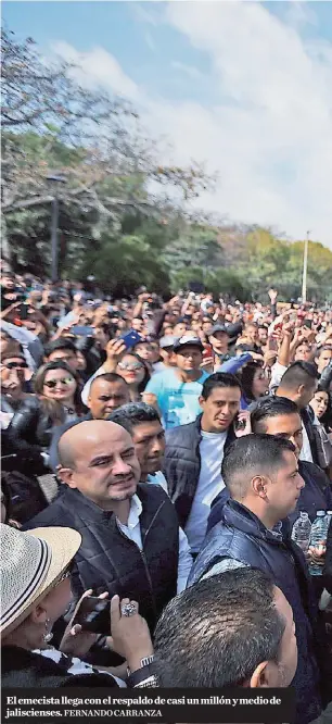  ?? FERNANDO CARRANZA ?? El emecista llega con el respaldo de casi un millón y medio de jalisciens­es.