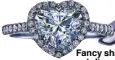  ??  ?? Fancy shapes: Tiffany heart and emeraldcut diamond rings