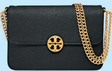  ??  ?? Leather shoulder bag, $940, from Tory Burch.