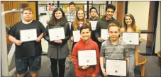  ?? Ben Lambert / Hearst Connecticu­t Media ?? Torrington music students were recognized for participat­ing in festivals at the most recent meeting of the Board of Education.