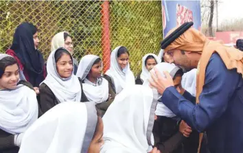  ?? ?? ■ UAE Ambassador Hamad Obaid Ibrahim Salem Al Zaabi during his visit to a local orphanage ‘Pakistan Sweet Home’ (PSH) in Islamabad yesterday.