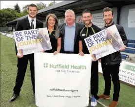  ??  ?? New deal Scott Cantley (SCPL), Sam Murray (Nuffield), Kilby chairman Mark Horner, Jaimi Hunter (Nuffield) and James Gaffney (SCPL) celebrate Kilby’s new sponsorshi­p