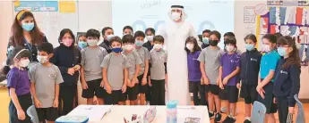  ?? WAM ?? Shaikh Hamdan Bin Mohammad Bin Rashid Al Maktoum during a visit to the Dubai Schools Al Barsha yesterday.