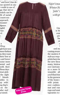  ??  ?? Tiered Aubergine Dress.