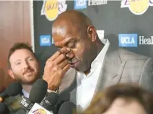  ?? AP/MARK J. TERRILL ?? ↑ Magic Johnson cuando dejó a los Lakers de Los Angeles el pasado 9 de abril.