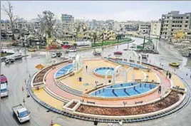  ?? AFP ?? ■ View of the iconic al-Naim Square, part of which was recently renovated, in Raqa, northern Syria. The city is no longer controlled by IS fighters, according to US-led forces fighting the jihadists.
