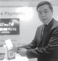 ?? FILE PHOTO ?? Vincent Ling, Deputy General Manager for UnionPay Internatio­nal Southeast Asia, expressed confidence that Cebu could lead in the fast transforma­tion of payment transactio­ns from cash-based to digital.