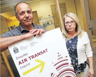  ?? JEAN LEVAC ?? Alan and Patricia Abraham were witnesses at the hearing Wednesday called after the ordeal of passengers aboard Air Transat Flights 157 and 507 on the tarmac at the Ottawa airport.