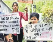  ?? VIPIN KUMAR/HT PHOTO ?? Activists protest in New Delhi on Thursday.