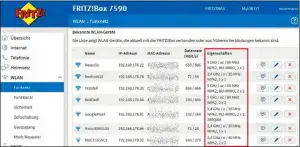  ??  ?? Die Informatio­n, dass ein bestimmter WLAN-Client MU-MIMO unterstütz­t, liefern aktuell nur AVMs (MU-MIMO-)Fritzboxen.