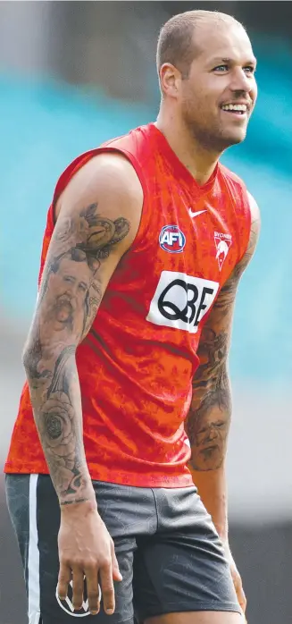  ?? Picture: Phil Hillyard ?? Lance Franklin trains ahead of this week’s preliminar­y final.