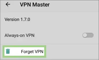  ?? ( Courtesy pic) ?? To fully delete VPN you have to do more than simply unistall or delete the app in your list, but you have to go to settings under internet setting > VPN and tap forget to diasble its connectivi­ty fully.