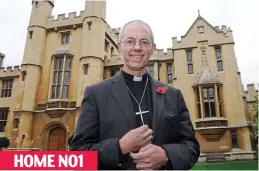  ??  ?? Historic seat: Justin Welby outside Lambeth Palace