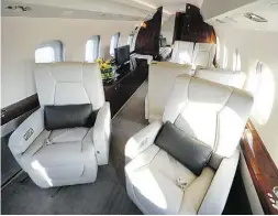  ?? Netjets . ?? A Bombardier Global jet interior, from the Netjets fleet.