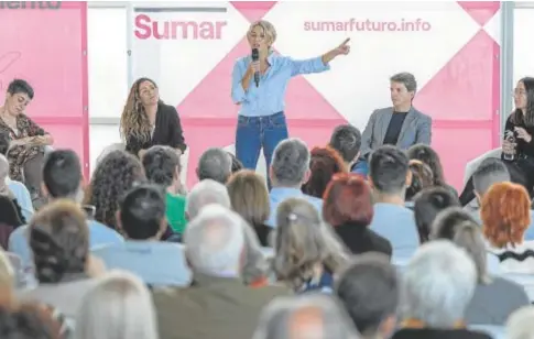  ?? // EFE ?? Yolanda Díaz, durante el acto de Sumar celebrado ayer en Valencia
