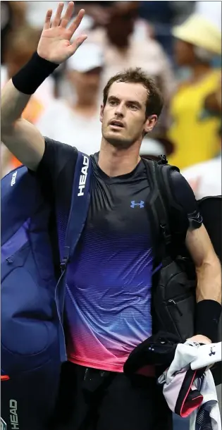  ?? Pic: Getty ?? Andy Murray waves farewell to the crowd at Flushing Meadows on Wednesday night