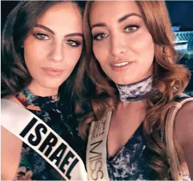  ??  ?? Controvers­ial: The selfie with Miss Israel Adar Gandelsman