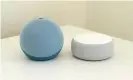  ?? Photograph: Samuel Gibbs/The Guardian ?? The fourth-generation Echo Dot (left) next to the third-generation (right).