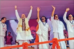  ?? IANS ?? BJP chief Amit Shah during a party programme in Kannur, Kerala on 27 October, 2018.