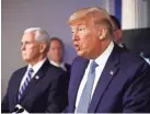  ?? PATRICK SEMANSKY/AP ?? President Donald Trump speaks during a coronaviru­s task force briefing at the White House on Saturday.
