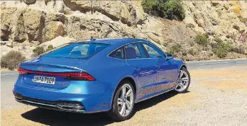  ?? BRIAN HARPER/ DRIVING ?? The 2019 Audi A7 can buzz past slower vehicles, but also cruise in tomb-like silence.