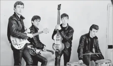  ??  ?? An early photo of The Beatles, with John Lennon, George Harrison, Paul McCartney and Best on drums.