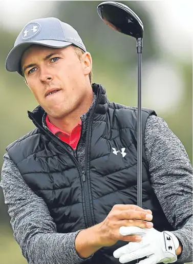  ?? Picture: Getty. ?? Two-times major winner Jordan Spieth watches his tee shot on the ninth hole.