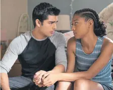  ??  ?? Diego Tinoco, left, and Sierra Capri in a scene from “On My Block.”