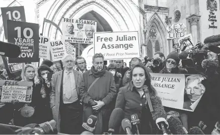  ?? ?? La esposa de Assange adelantó que ya iniciaron con la apelación del fallo