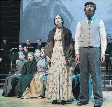  ?? PHOTOS: PIERRE OBENDRAUF ?? Grosse-Île: The Musical focuses on an often ignored chapter in Quebec history, with soloists including Marie-Maude Potvin and Greg Halpin supported by a 25-voice choir, piano, guitar and flute.