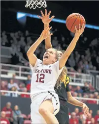  ?? NHAT V. MEYER — STAFF PHOTOGRAPH­ER ?? A key moment this season was when Stanford’s Brittany McPhee told her teammates they needed to play better during a halftime speech while trailing USF in late November. The Cardinal won by 20.